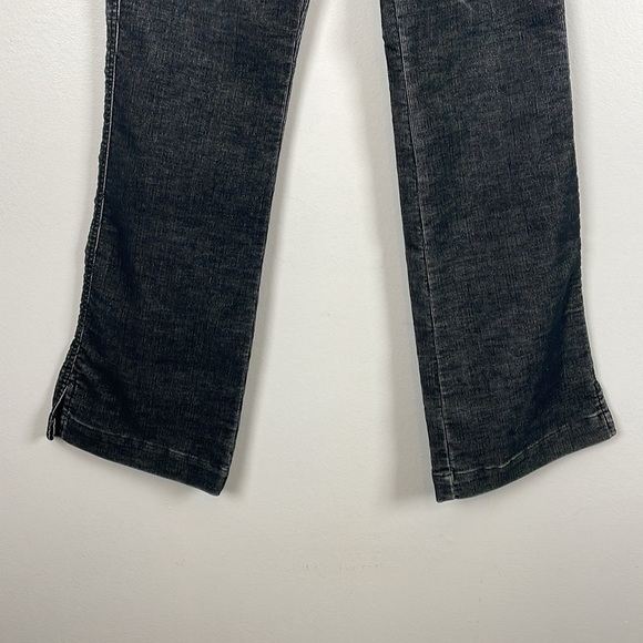 Express Stretch Womens 1/2 Corduroy Flare Wide Leg 4 Pocket Black Casual Pants - Picture 2 of 9